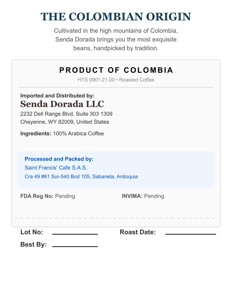 Caturra Natural TS back label